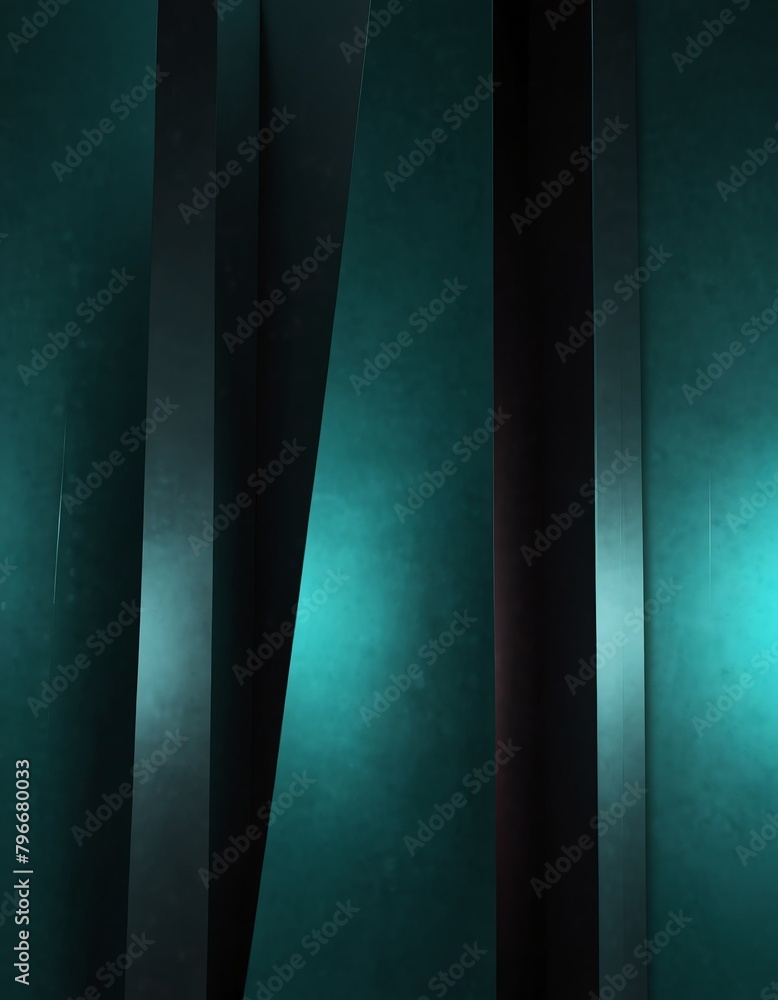 Wall mural teal technology concept modern geometric shapes abstract wallpaper background from Generative AI - Wall murals