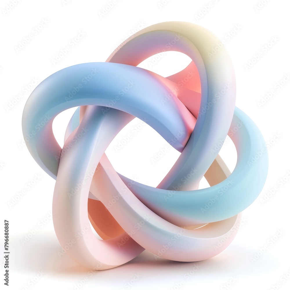Poster a digitally created abstract swirl with a soft pastel color palette