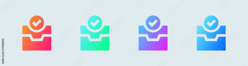 Poster direct message solid icon in gradient colors. inbox signs vector illustration.