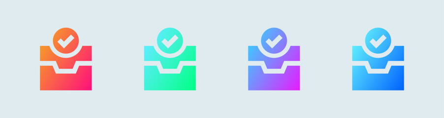 Direct message solid icon in gradient colors. Inbox signs vector illustration.