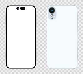 Mock-up screen smartphone and backside smartphone. Vector illustration