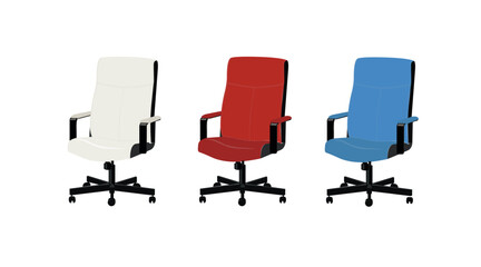Swivel chair set. Vector isolated illustration set of swivel chairs