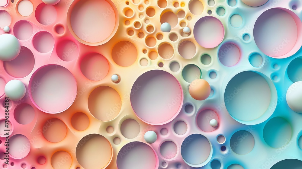Poster generate a 3d abstract pattern with a cute color palette ai generated illustration