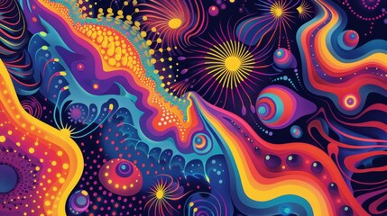 Groovy and psychedelic patterns  AI generated illustration