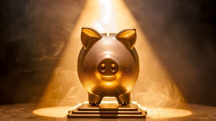 Piggy Banks Determined Pursuit of Financial Prosperity on a Grand Stage  - obrazy, fototapety, plakaty