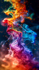 Obraz premium Design abstract psychedelic liquid swirls in rainbow hues
