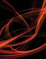 red and orange light motion blur abstract on plain black background from Generative AI