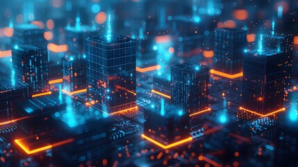 Fototapeta premium In IT infrastructure, the concept of software-defined networking involves the abstraction of network intelligence and management into a software layer for enhanced flexibility and control.