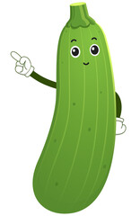 cute vegetable. zucchini cartoon character