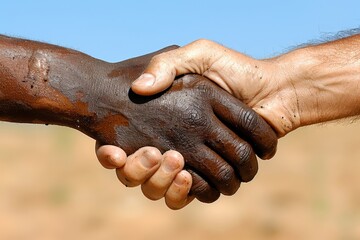 Two People Shaking Hands With Dirt