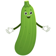 cute vegetable. zucchini cartoon character
