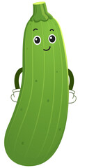 cute vegetable. zucchini cartoon character