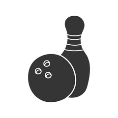 Bowling Icon Silhouette Illustration. Sport Ball Vector Graphic Pictogram Symbol Clip Art. Doodle Sketch Black Sign.