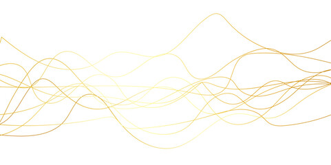 Abstract wavy lines flowing curve golden gradient color on transparent background. Abstract white background colorful lines. modern wavy stripes on white background isolated.	