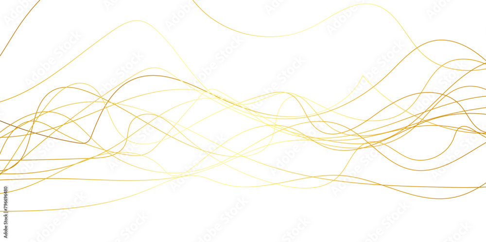 Poster abstract wavy lines flowing curve golden gradient color on transparent background. abstract white ba