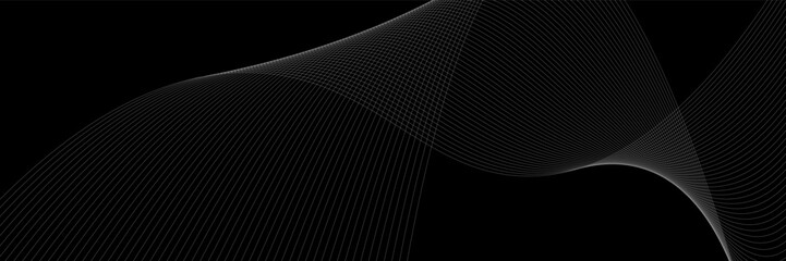 Black abstract background design. wavy line pattern