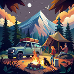 camping on nature