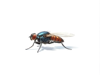 fly on plain white background from Generative AI