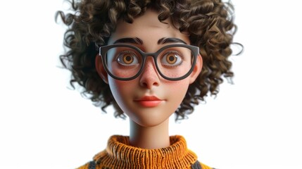 A close up of a doll wearing glasses