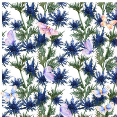 blue flowers background