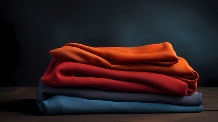 Pile of colorful folded clothes