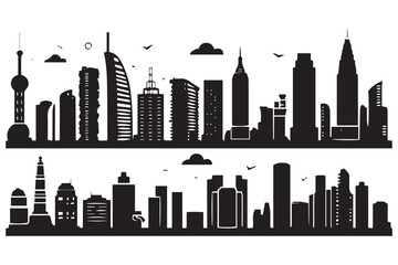 Obraz premium set of Vector city silhouette