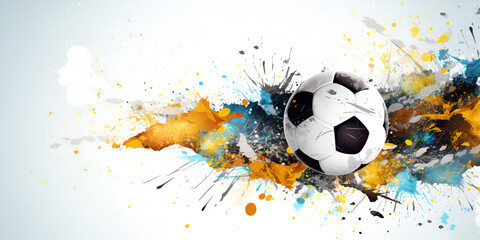 abstract soccer background with ball isolated on white background concept of art 