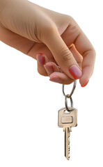 hand holding keys isolated no background 