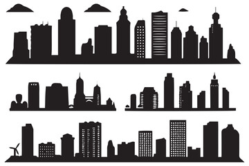 Obraz premium City buildings silhouette vector illustration isolated