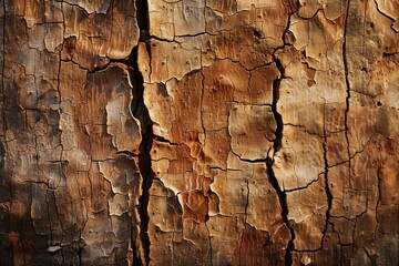 The image is of a piece of wood with a lot of cracks and holes