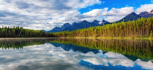 Canadian Rocky Mountain Landscape. Nature Background. Alberta, Canada