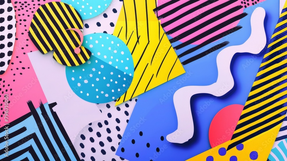 Fototapete memphis-inspired vs text with a modern twist ai generated illustration