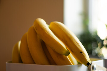 fruit basket, bright yellow bananas