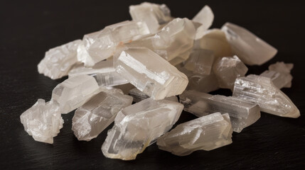 Naklejka premium Crystal meth, pile of methamphetamine shards, on black