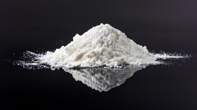 Pile of pure amphetamine, speed on black surface