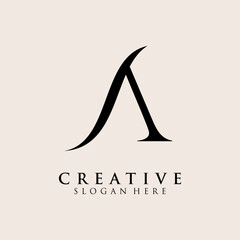 Modern Creative A Logo Design. icon initial Based Monogram and Letters in Luxury vector