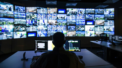Worldwide network operations control room, surveillance center