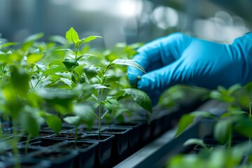 Investigating Transgenic GMO Plants in the Laboratory. Concept Genetically Modified Organisms, Plant Transformation, Transgene Expression, Lab Techniques