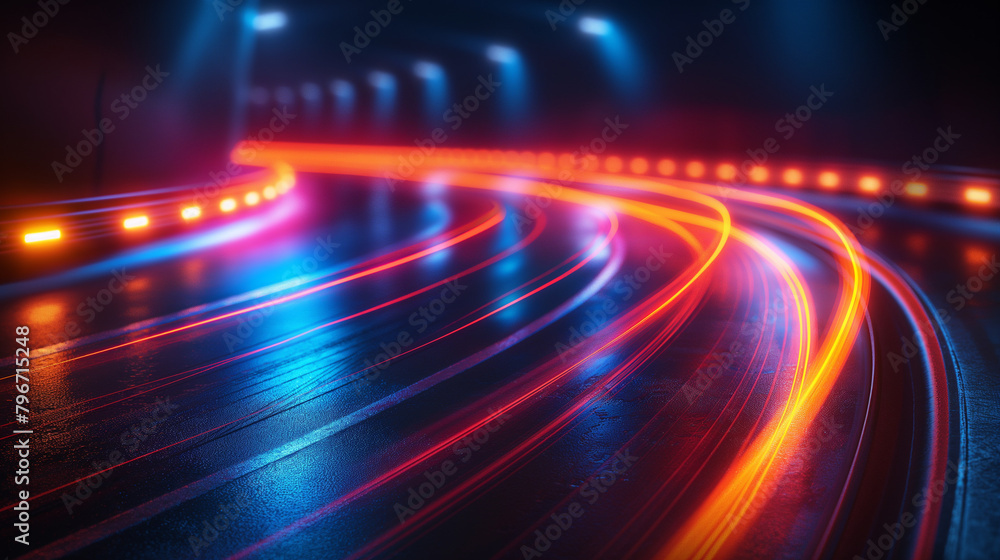 Poster speed tunnel connection networking concept design background.