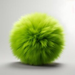 A Green Fluffy Ball Pom-Pom: Showcasing the Lush Texture and Vibrant Hue of a Crafty and Decorative Accessory





