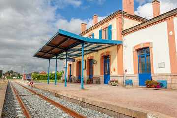 old  train station in Paimpol , Brittany, France , building, home, old, street, sky, city, europe,...