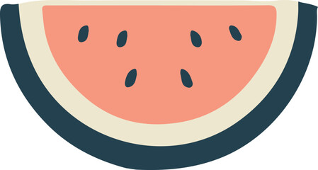 minimalistic flat vector watermelon summer illustration on white background isolated