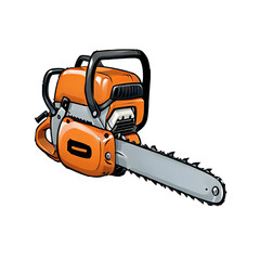 Fototapeta premium Chainsaw Hand Drawn Cartoon Style Illustration