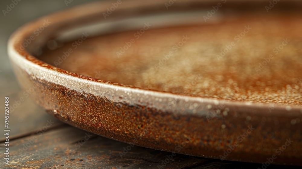 Poster an unembellished stoneware platter with a soft speckled glaze and clean edges..