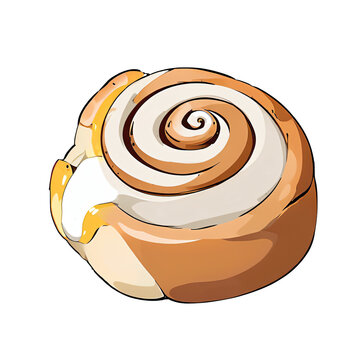 recommend clip art: Cinnamon Roll Hand Drawn Cartoon Style Illustration