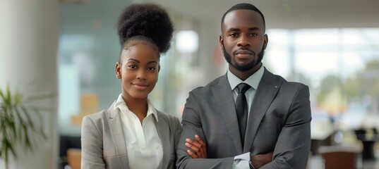 Man and Woman in Business Attire