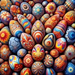 Vibrant Abstract Objects Easter Egg Collection