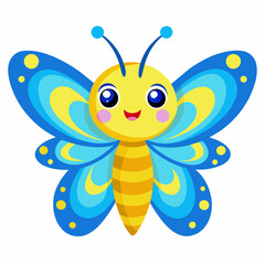 bee and butterfly silhouette vector illustration on white background