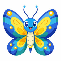 bee and butterfly silhouette vector illustration on white background