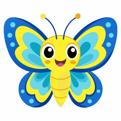 bee and butterfly silhouette vector illustration on white background
